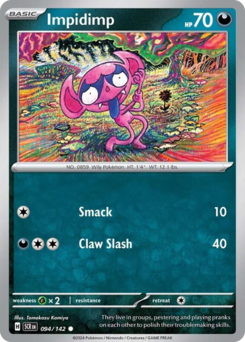 Pokemon Stellar Crown Impidimp - 94