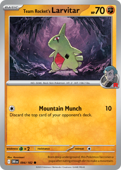 Pokemon Destined Rivals Team Rocket's Larvitar - 94