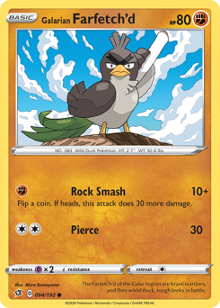 Pokemon Rebel Clash Galarian Farfetch'd - 94
