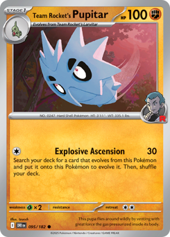 Pokemon Destined Rivals Team Rocket's Pupitar - 95