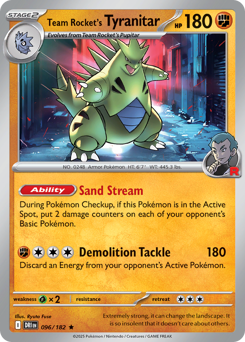 Pokemon Destined Rivals Team Rocket's Tyranitar - 96