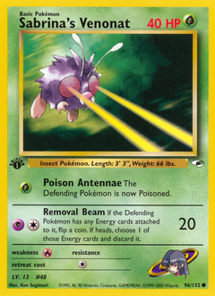 Pokemon Gym Heroes Sabrina's Venonat - 96