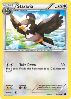 Pokemon Plasma Freeze Staravia - 96