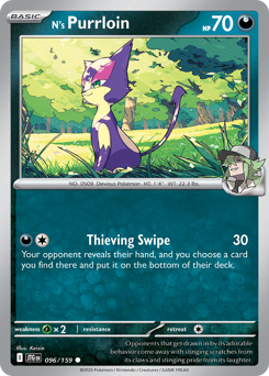 Pokemon Journey Together N's Purrloin - 96