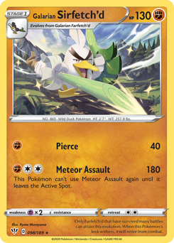 Pokemon Darkness Ablaze Galarian Sirfetch'd - 98