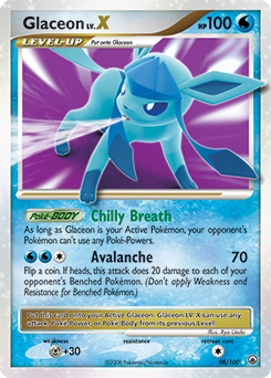 Pokemon Majestic Dawn Glaceon LV.X - 98