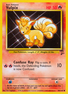 Pokemon Base Set 2 Vulpix - 99