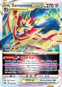 Pokemon Crown Zenith Zamazenta VSTAR - 99
