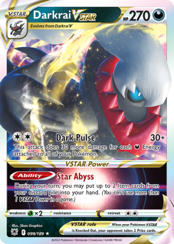 Pokemon Astral Radiance Darkrai VSTAR - 99
