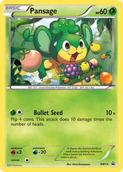 Pokemon BW Black Star Promos Pansage - BW14
