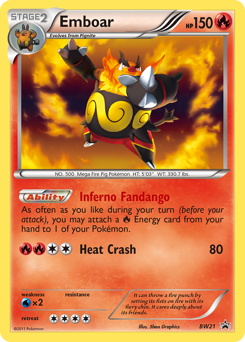 Pokemon BW Black Star Promos Emboar - BW21