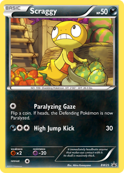 Pokemon BW Black Star Promos Scraggy - BW25
