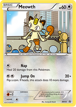 Pokemon BW Black Star Promos Meowth - BW35