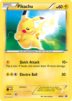 Pokemon BW Black Star Promos Pikachu - BW54