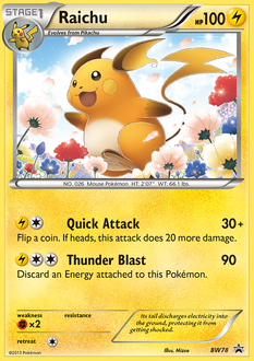 Pokemon BW Black Star Promos Raichu - BW78