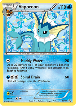 Pokemon BW Black Star Promos Vaporeon - BW89