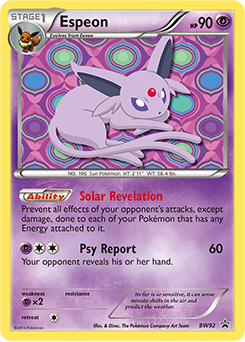 Pokemon BW Black Star Promos Espeon - BW92