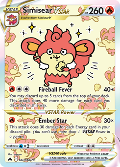 Pokemon Crown Zenith Galarian Gallery Simisear VSTAR - GG37