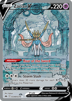 Pokemon Crown Zenith Galarian Gallery Zacian V - GG48