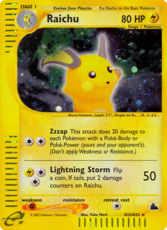 Pokemon Skyridge Raichu - H25