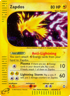 Pokemon Aquapolis Zapdos - H32