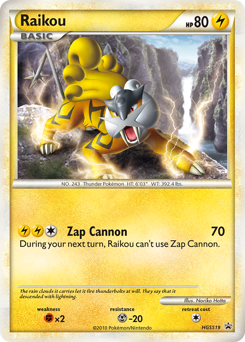 Pokemon HGSS Black Star Promos Raikou - HGSS19