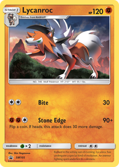 Pokemon SM Black Star Promos Lycanroc - SM105
