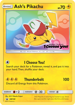 Pokemon SM Black Star Promos Ash's Pikachu - SM108