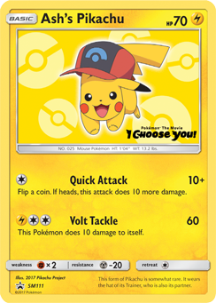 Pokemon SM Black Star Promos Ash's Pikachu - SM111