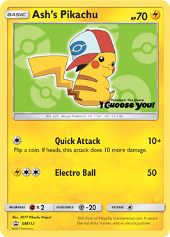 Pokemon SM Black Star Promos Ash's Pikachu - SM112