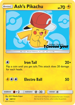 Pokemon SM Black Star Promos Ash's Pikachu - SM113