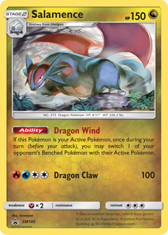 Pokemon SM Black Star Promos Salamence - SM140