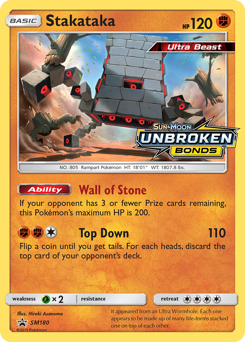 Pokemon SM Black Star Promos Stakataka - SM180