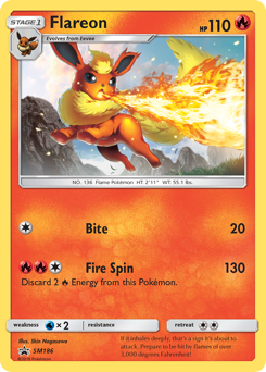 Pokemon SM Black Star Promos Flareon - SM186