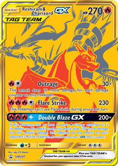 Pokemon SM Black Star Promos Reshiram & Charizard-GX - SM247