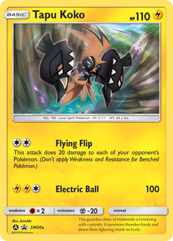 Pokemon SM Black Star Promos Tapu Koko - SM30a