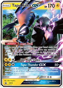 Pokemon SM Black Star Promos Tapu Koko-GX - SM50