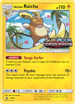 Pokemon SM Black Star Promos Alolan Raichu - SM72