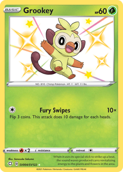 Pokemon Shining Fates Shiny Vault Grookey - SV004