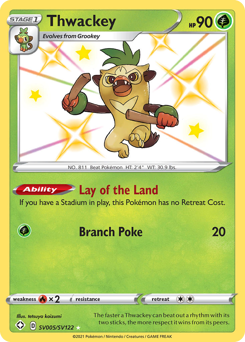 Pokemon Shining Fates Shiny Vault Thwackey - SV005