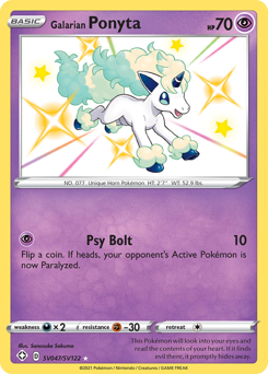 Pokemon Shining Fates Shiny Vault Galarian Ponyta - SV047