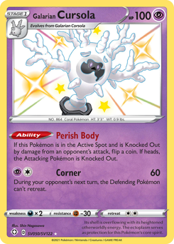 Pokemon Shining Fates Shiny Vault Galarian Cursola - SV050