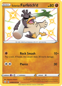 Pokemon Shining Fates Shiny Vault Galarian Farfetch'd - SV063