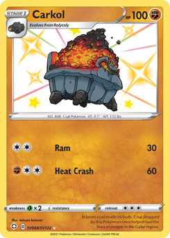 Pokemon Shining Fates Shiny Vault Carkol - SV068