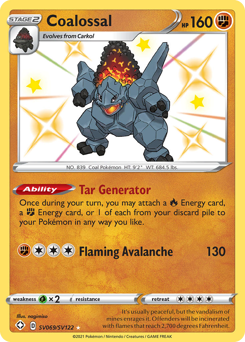 Pokemon Shining Fates Shiny Vault Coalossal - SV069