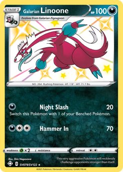 Pokemon Shining Fates Shiny Vault Galarian Linoone - SV079