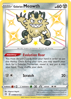 Pokemon Shining Fates Shiny Vault Galarian Meowth - SV086