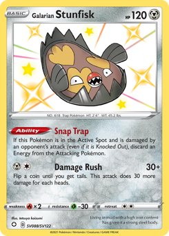 Pokemon Shining Fates Shiny Vault Galarian Stunfisk - SV088