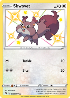 Pokemon Shining Fates Shiny Vault Skwovet - SV099