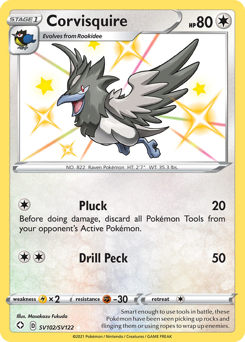 Pokemon Shining Fates Shiny Vault Corvisquire - SV102